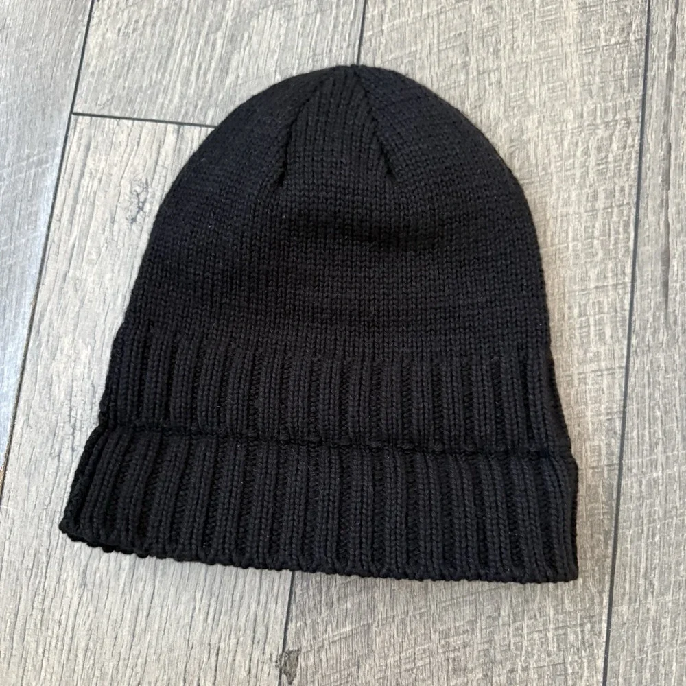 Y2K Illest Beanie Hat Black Knit Cuffed Logo Patch Streetwear Skull Cap Adult OS